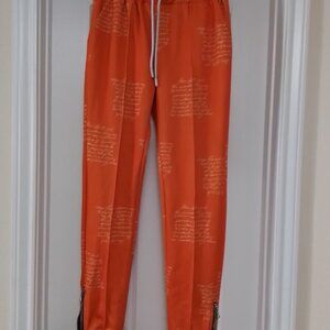 HALFHEART Creased Printed Jogger w/Zippers Orange Medium